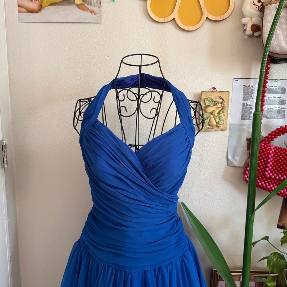 Vintage Tadashi Shoji Saks Fifth Halter Neck Mini Dress 04 - Picture 2 of 8